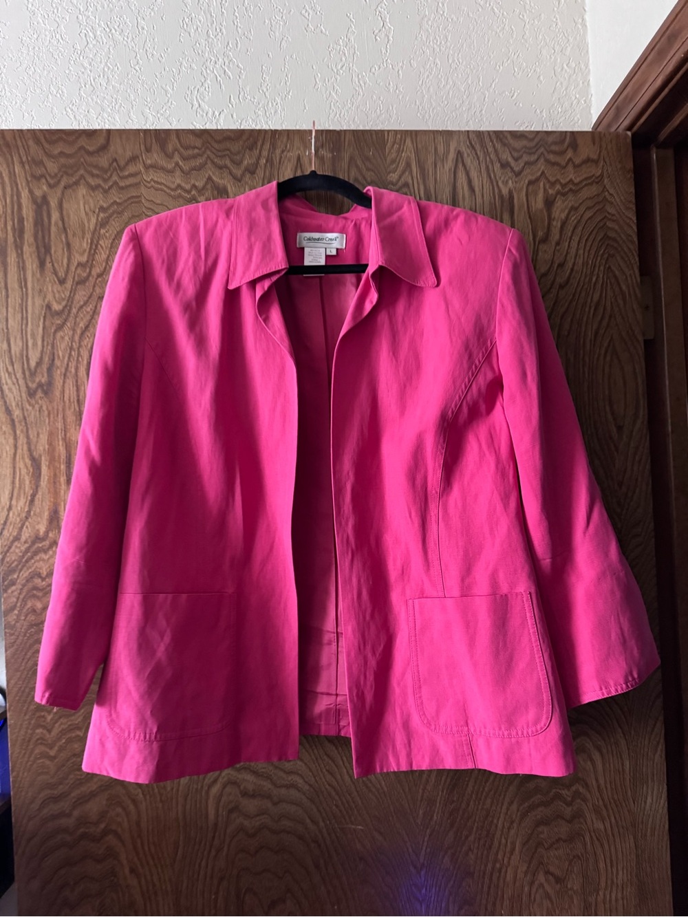 Coldwater Creek Bright Pink Open-Front Blazer Jacket